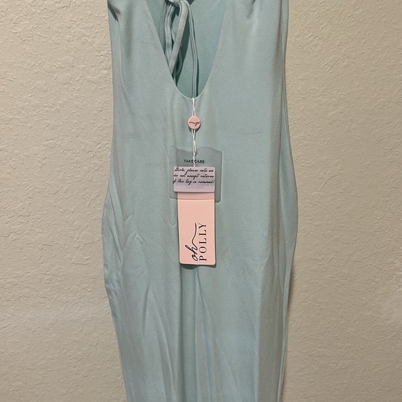 Elegant Light Blue Backless Dress - Picture 10 of 11